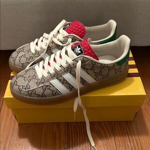 Gucci x Adidas Brown Monogram Sneakers